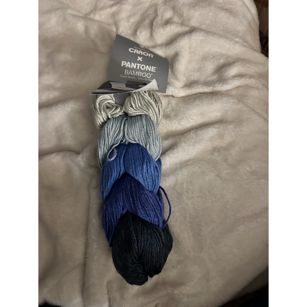 Caron X Pantone Bamboo 60% Acrylic 20% Nylon 20% Viscose Yarn NEW Ocean‎ Breeze